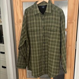 Exofficio Green Lightweight Plaid Shirt Jacket Shacket XXL